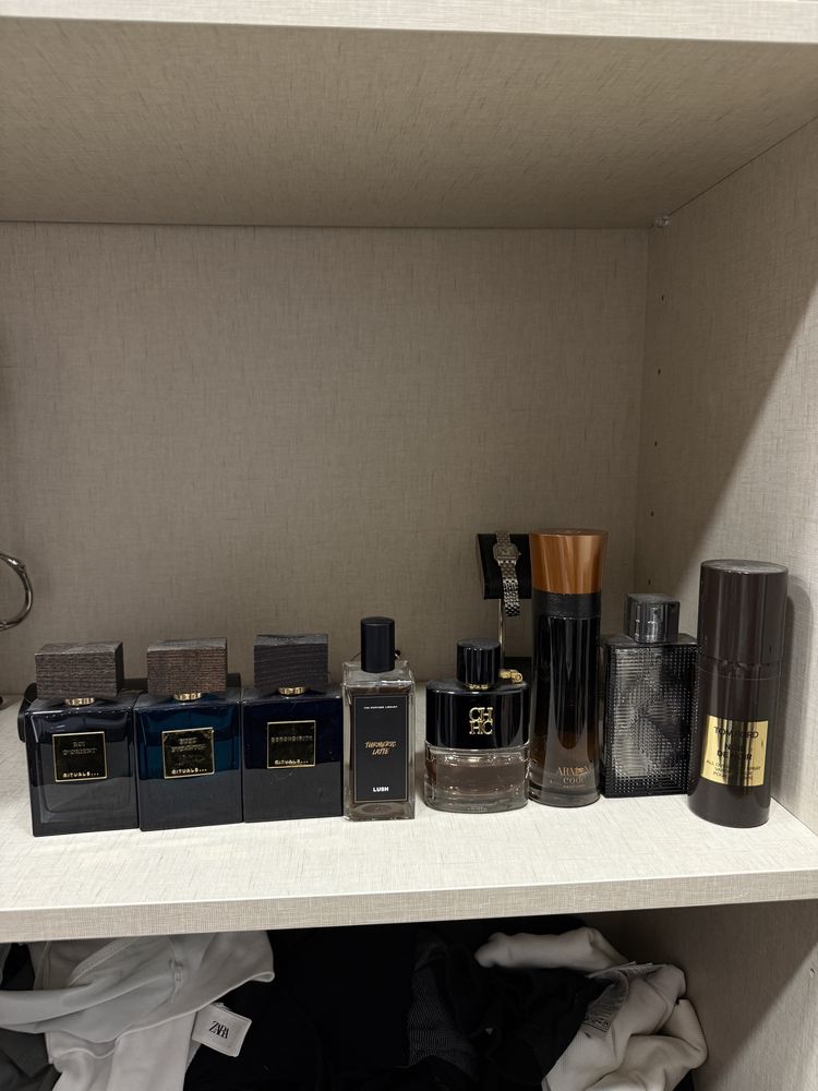 Perfumes tom ford, armani, CH, rituals