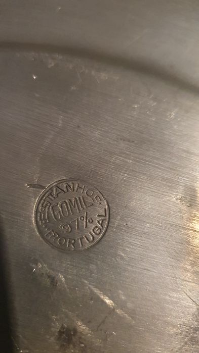 Conjunto Estanho jarro ou gomil com travessaa