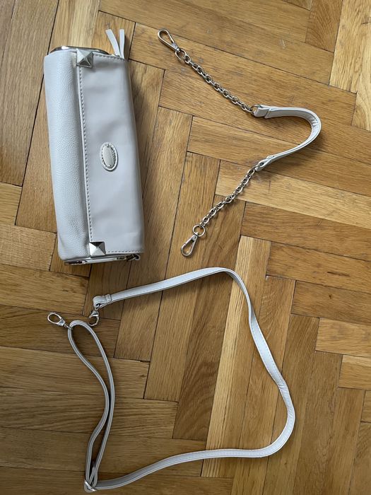 Torebka kopertówka kremowo-beżowa