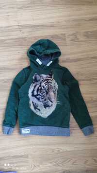 C&A zielona bluza z kapturem z tygrysem 134