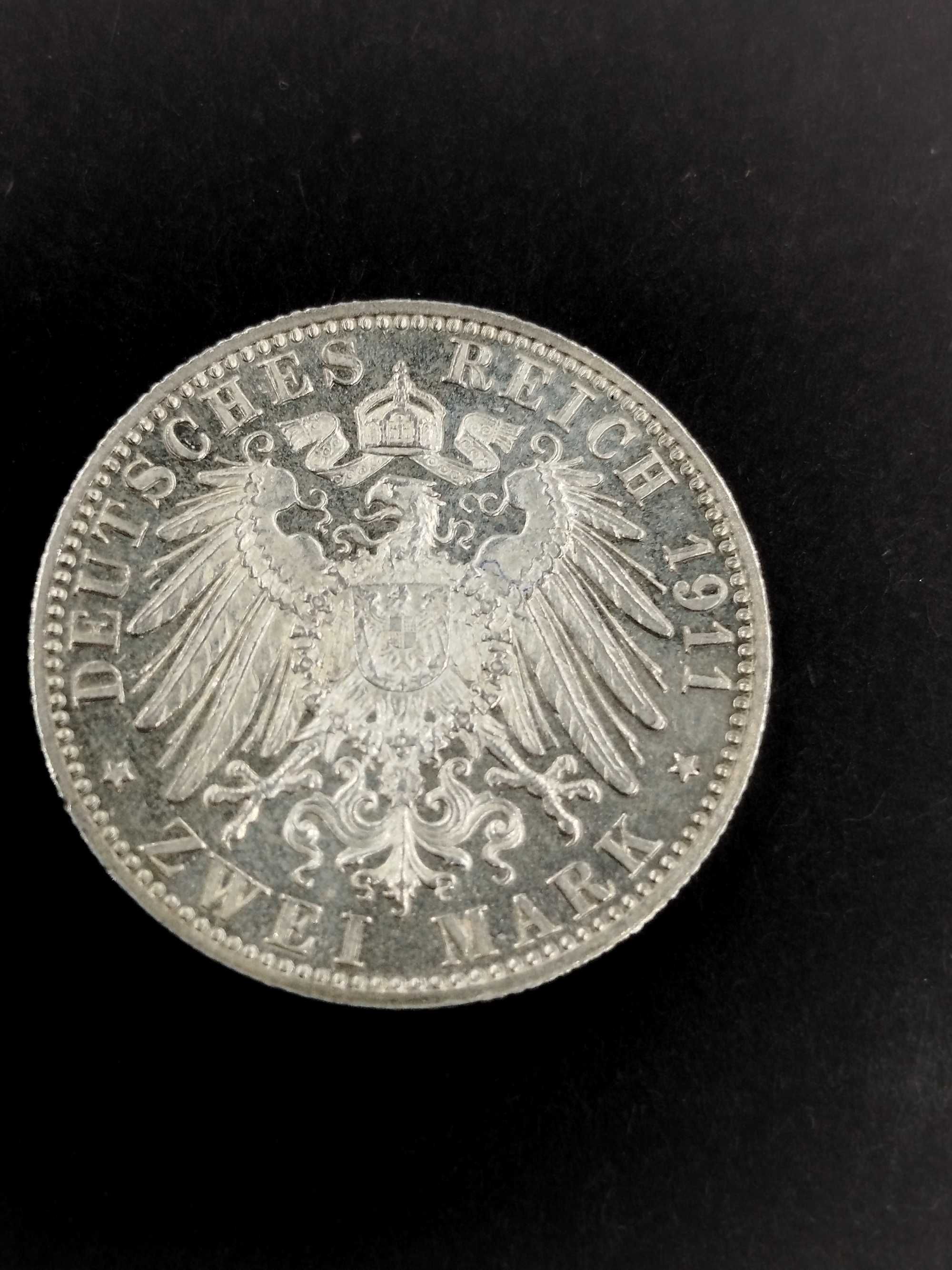 Srebrna moneta Niemcy Dwie Marki 1911 Bawaria