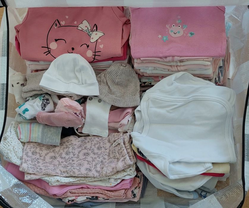 Sezon 2025 Giga paka firmowych ubrań dla dziewczynki od 0-6 m Next H&M