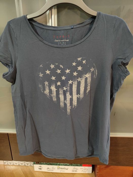 koszulka t-shirt damska Esprit granat rozm. L (40)