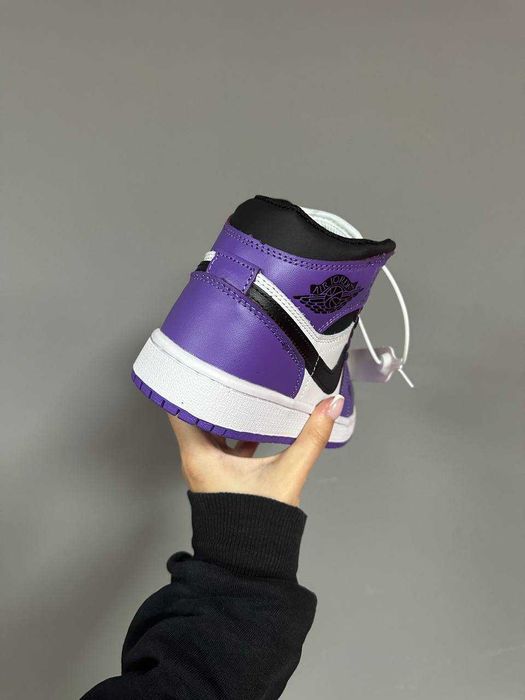Кросівки зимові Nike Air Jordan 1 High Purple premium з хутром