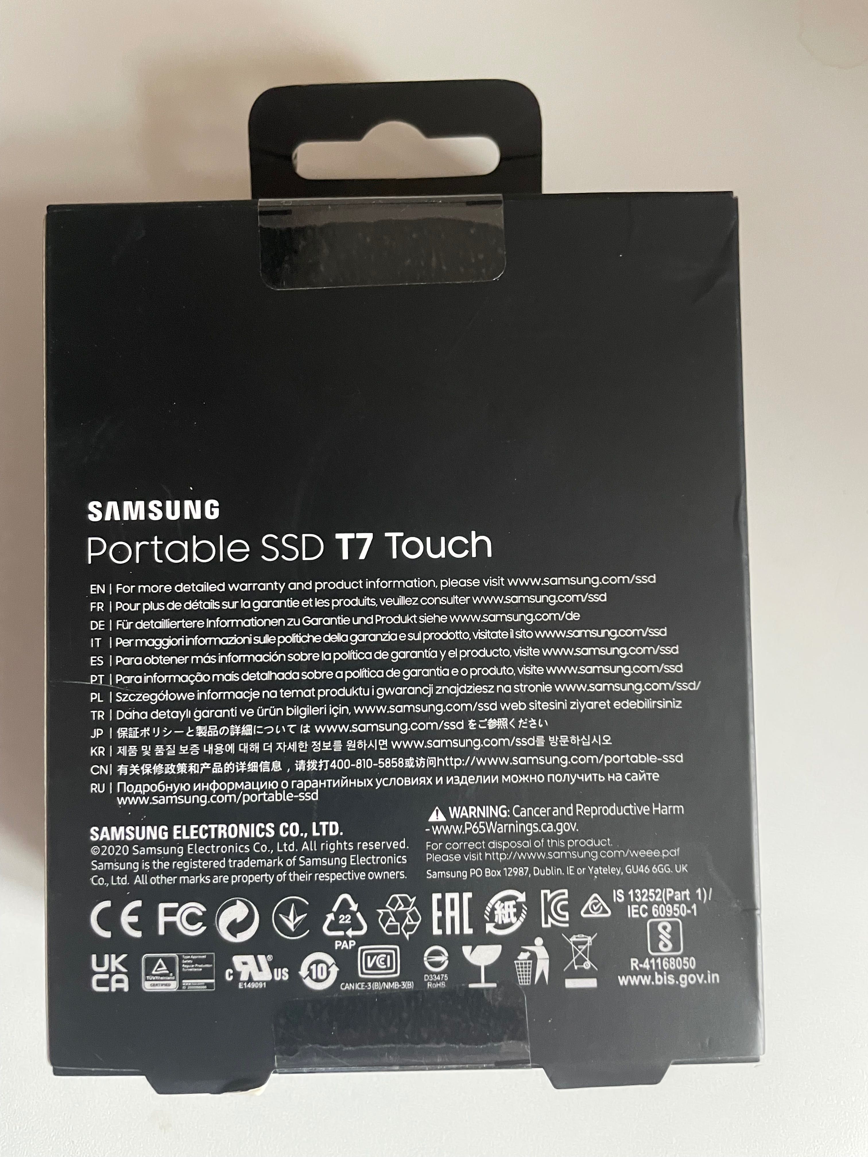 Dysk przenośny SSD Samsung T7 Touch 2 TB nowy + gratis ochrona silikon