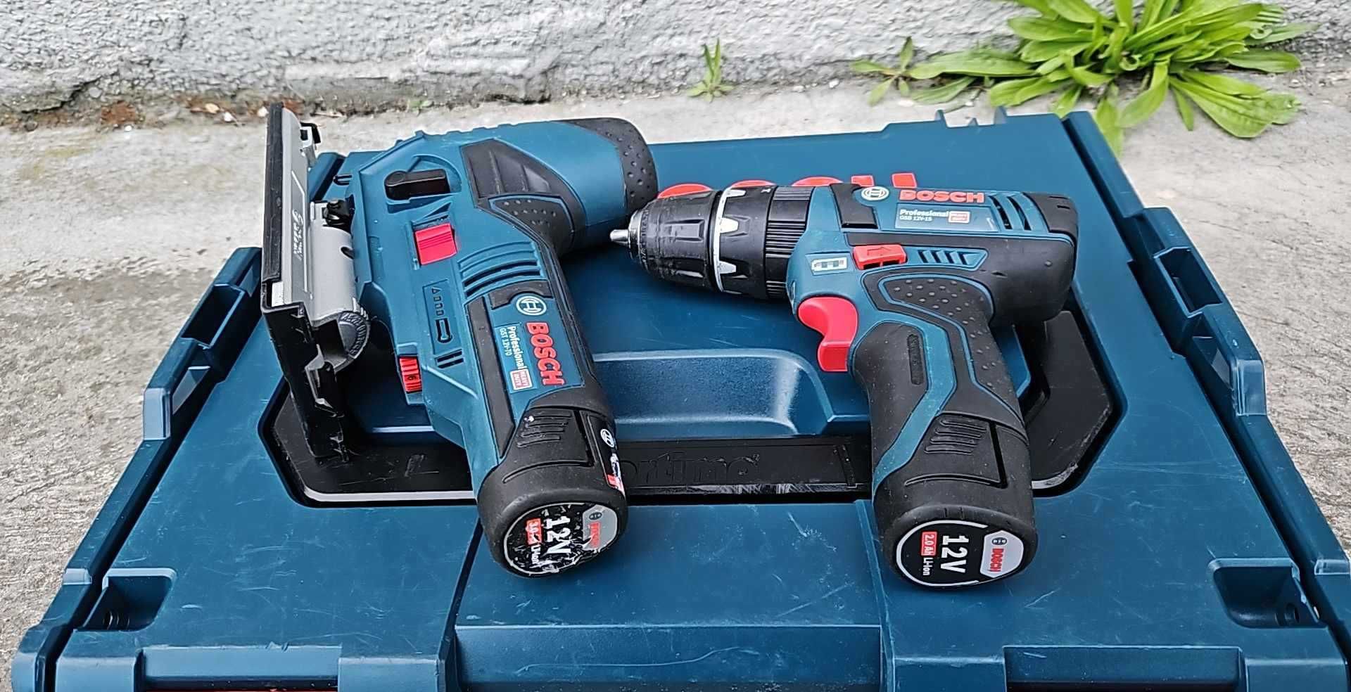 BOSCH GST 12V-70 + GSB 12V-15 wyrzynarka + wkrętarka z udarem