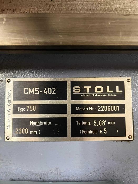 Maszyna dziewiarska STOLL  CMS 402   E5