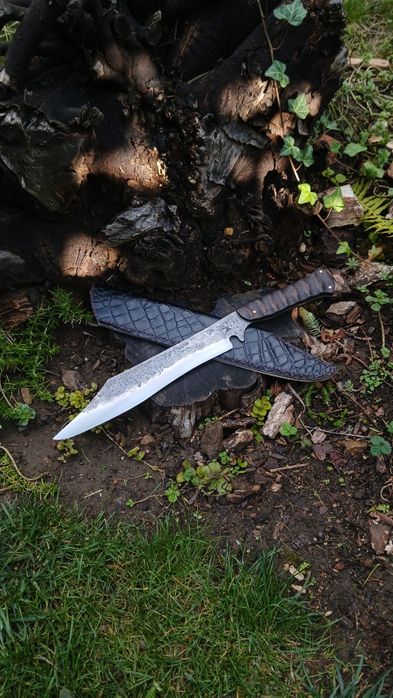 Ręcznie wykuty nóż do lasu/ maczeta bushcraft/ myśliwski / Knifemaking