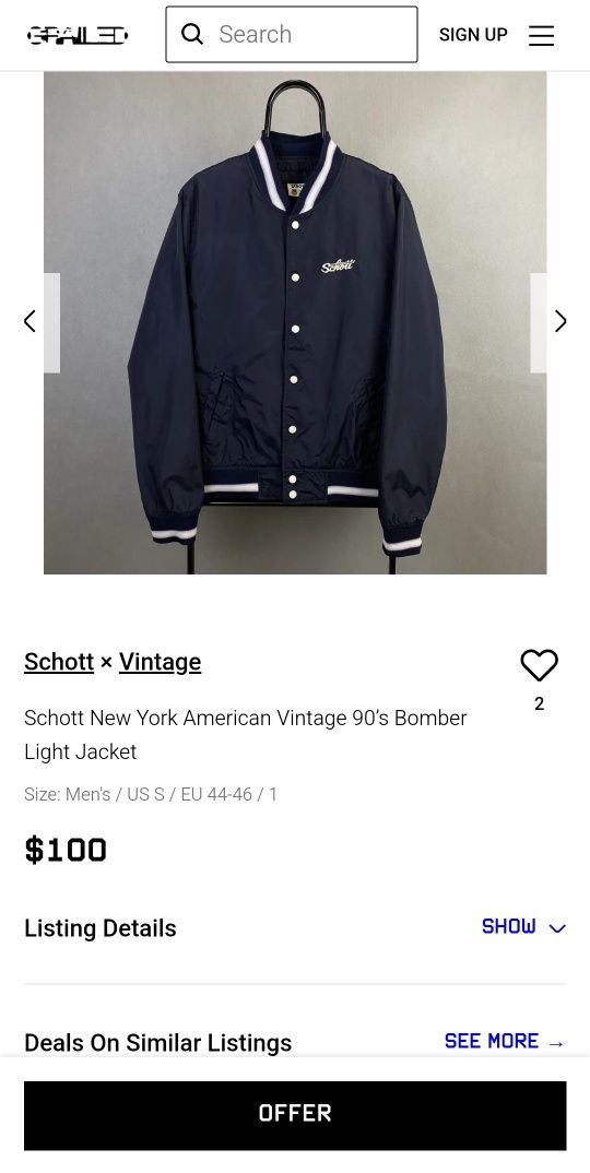 Продам куртку бомбер Schott N.Y.C.