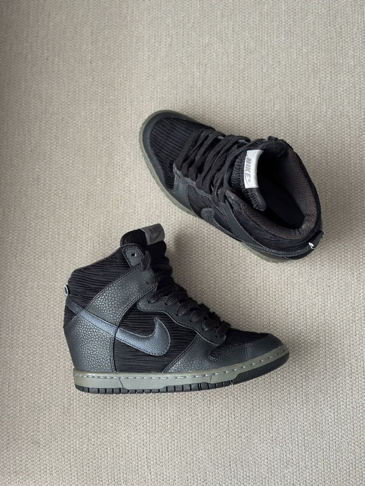 Oryginalne czarne Nike Dunk Sky Hi 36 22.5 cm sneakersy damskie
