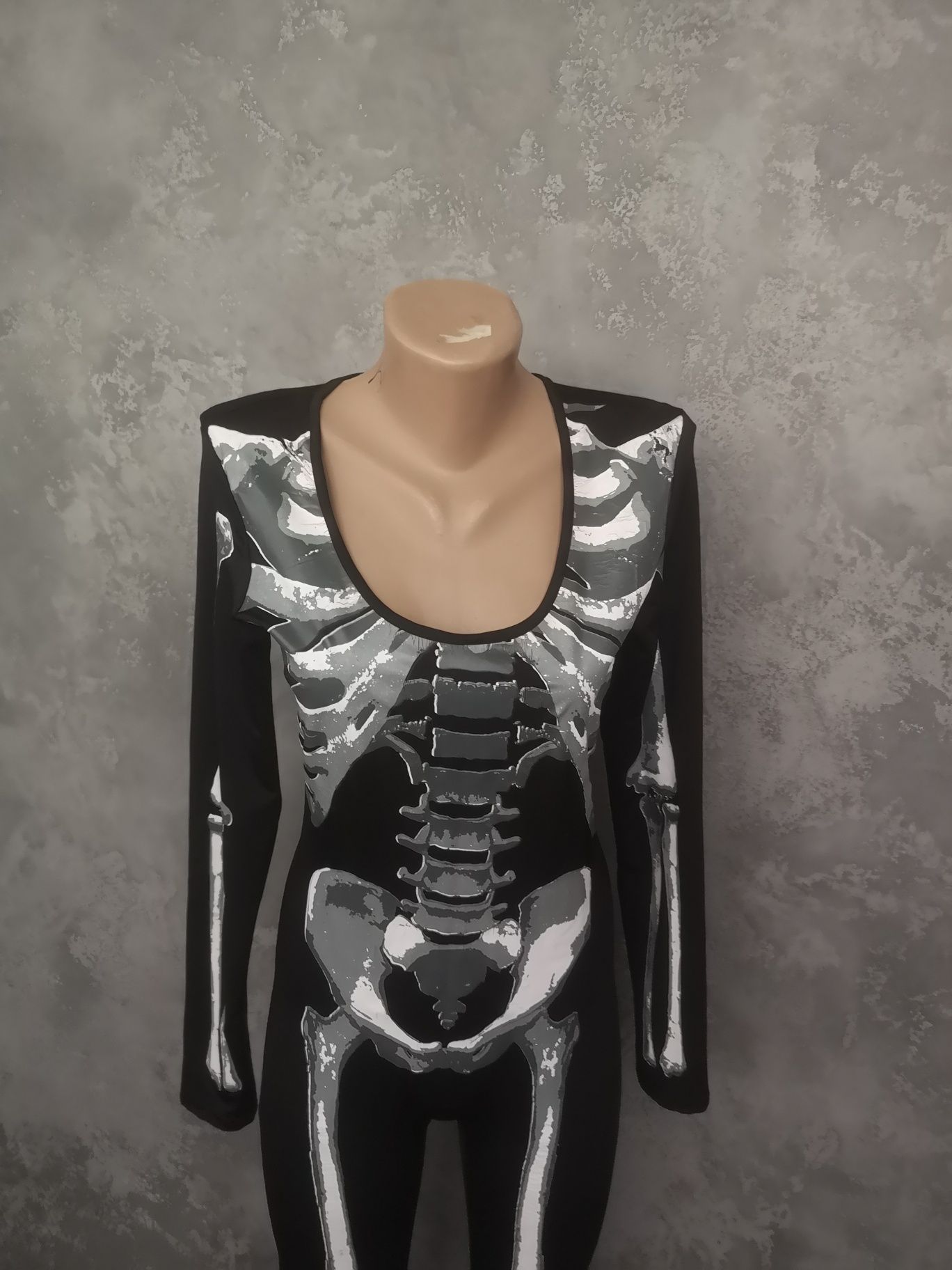 Карнавальный костюм скелет М 44 хелоуин хэлоуин M комбинезон в обтяжку