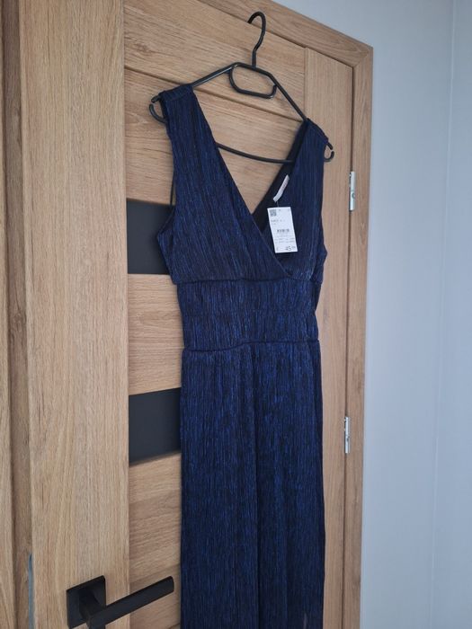 Nowa z metką elegancka długa granatowa sukienka Camaïeu rozmiar 36 S