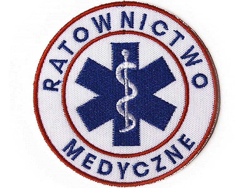 Emblemat Ratownictwo Medyczne koło białe