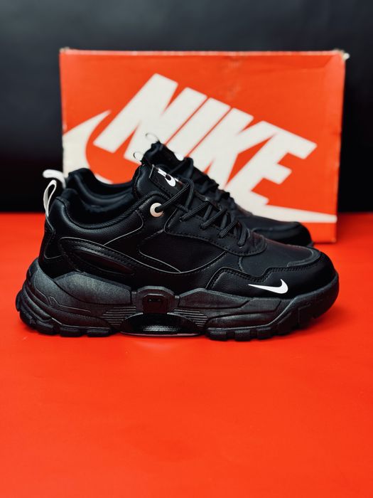 Осенние Кожаные кроссовки Nike мужские на теплой подошве Найк Осень