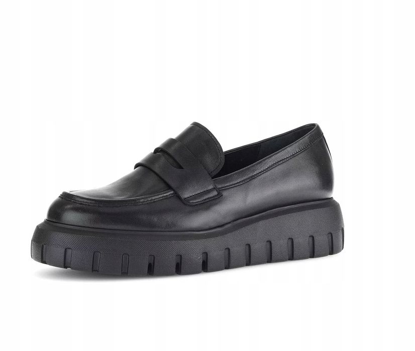 Gabor 41 Buty Damskie 75.300.27 Czarne Skórzane Półbuty Loafersy T861