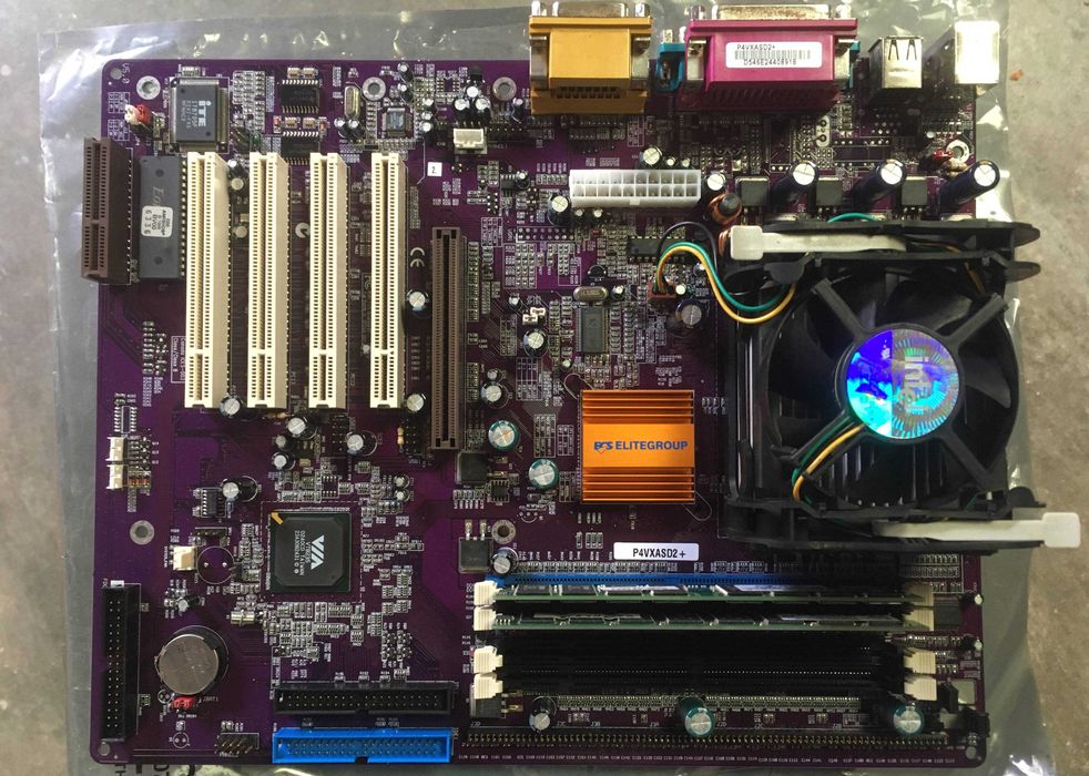 Motherboard ECS P4VXASD2+ (skt478 - P4 - SDR/DDR), Celeron 2.5Ghz64739925913857121