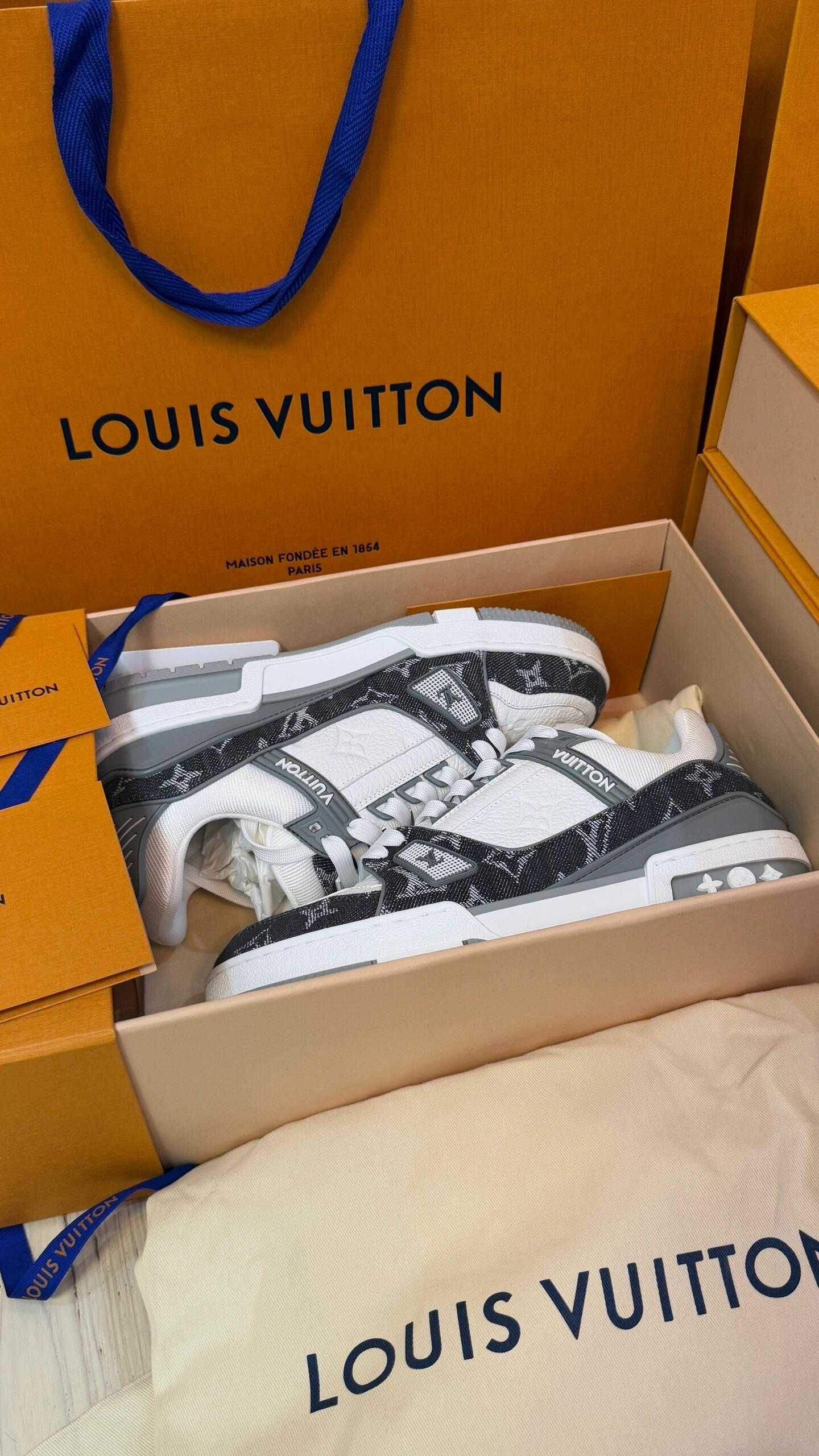 Louis Vuitton LowLvTrainerGrey Oryglnał Nowe Trampki Modny wybór 45
