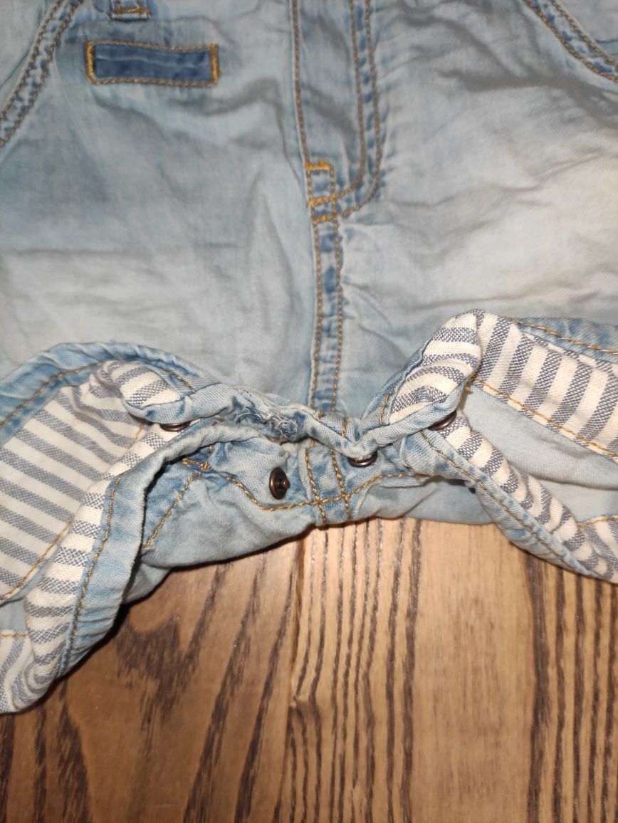 Spodenki szorty Ogrodniczki jeansowe Zara baby 92