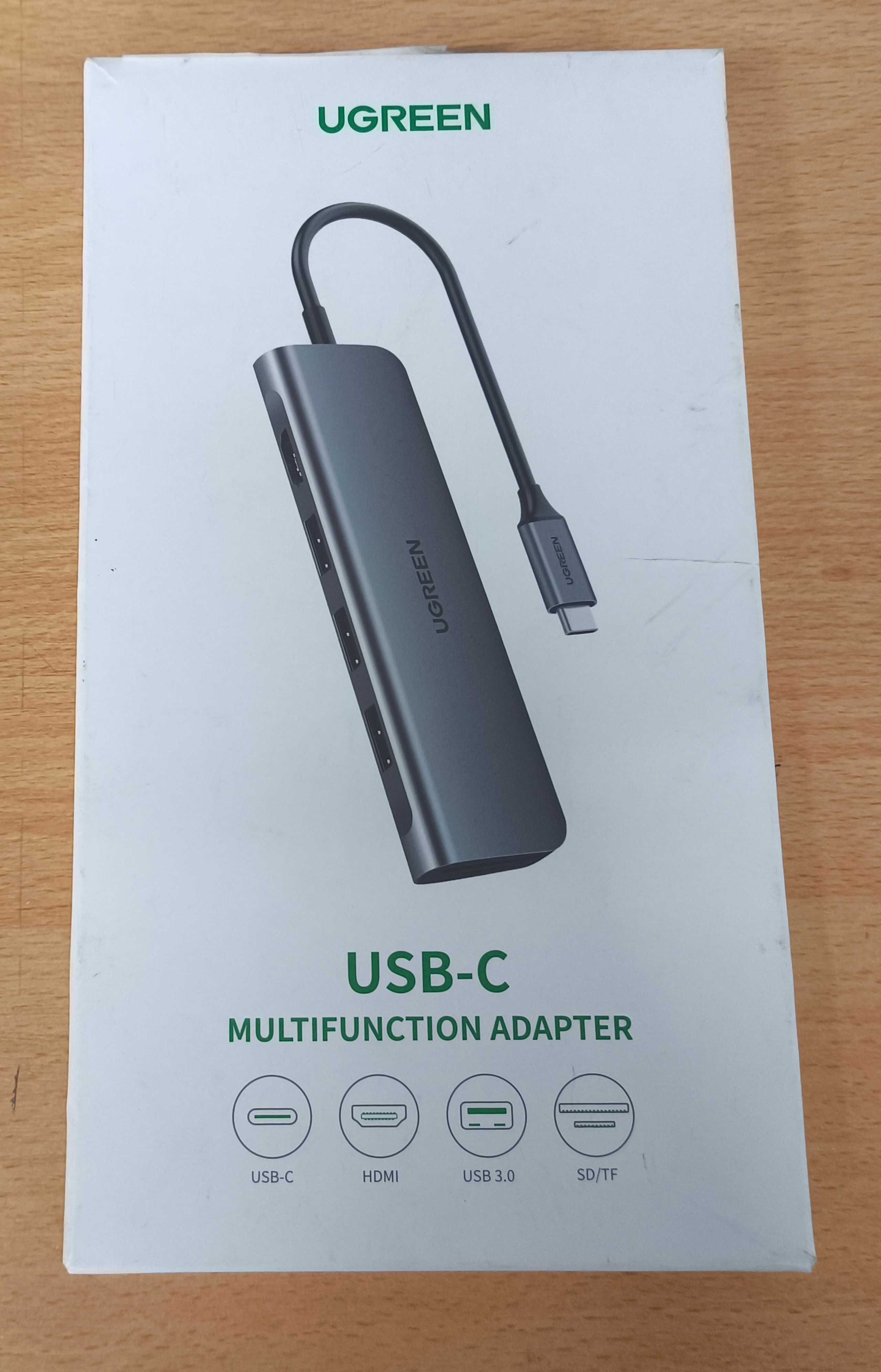 HUB ADAPTER USB-C HDMI 4K PD 3xUSB 3,0 czytnik kart SD/TF [2148]