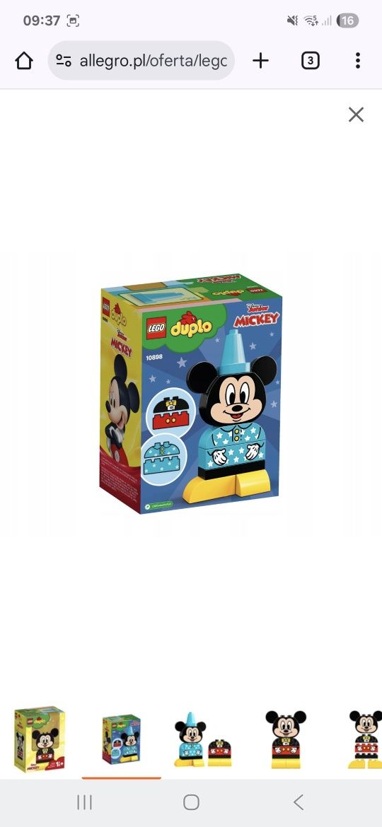 Lego 10898 myszka Mickey kompletny zestaw