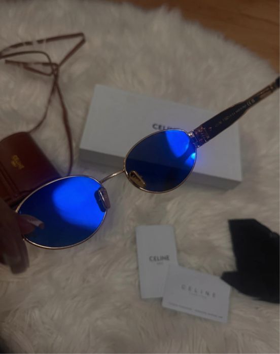 Okulary celine stan idelany zlote z futeralem - torebka