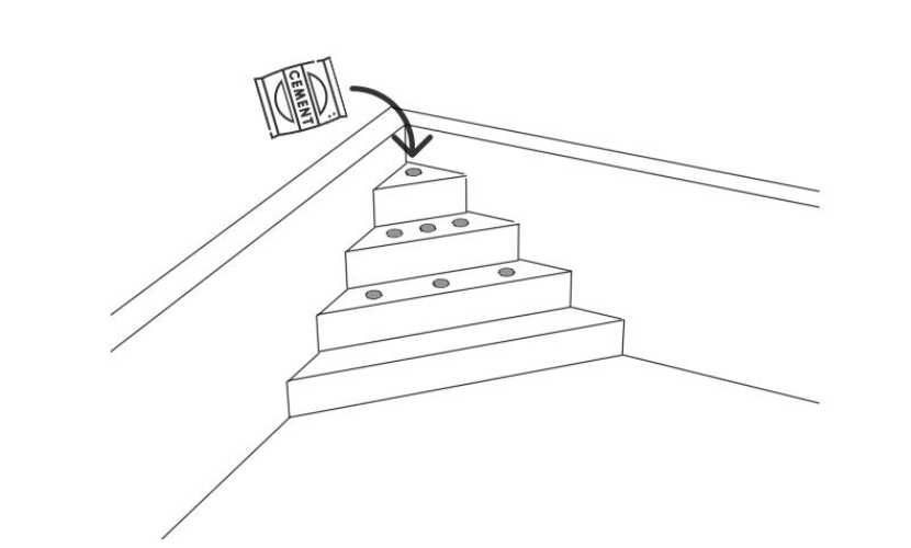 Schody do basenu narożne prefabrykowane, 4 stopnie, wysokość 120 cm
