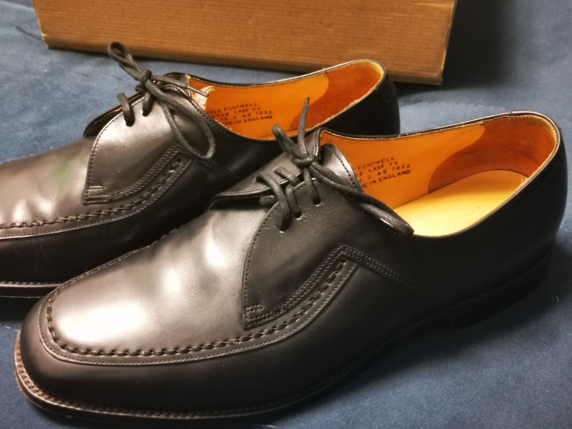 Czarne skórzane buty wizytowe LOAKE FONTWELL 12G 46 47 31cm okazja!