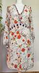 The Kooples jedwabna sukienka midi boho bohemian w kwiaty wyszywana