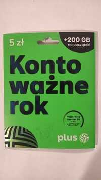 Karta NOWY starter SIM DLA DZIECKA w plus - KONTO WAŻNE ROK + 200 GB