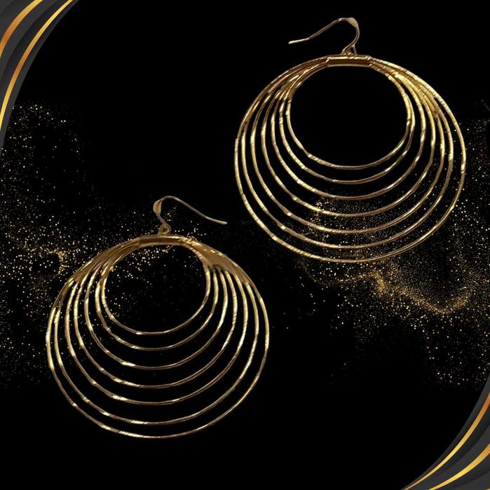 Золотистые Серьги-Кольца в Стиле ZARA — эффектные, невесомые трендовые