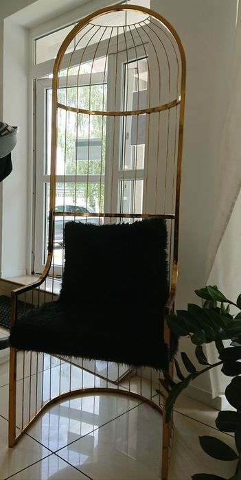 Fotel złota klatka GLAMOUR
