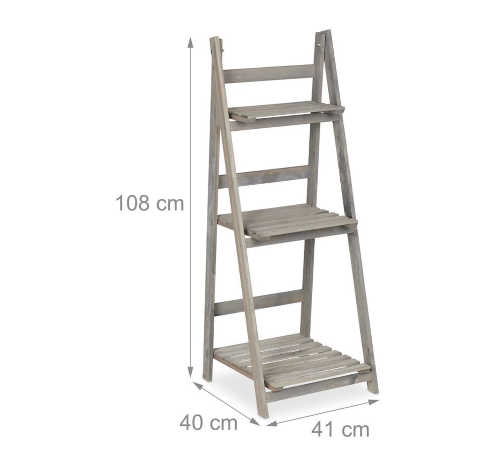 Kwietnik drewniany składany szary wysokość 108 cm