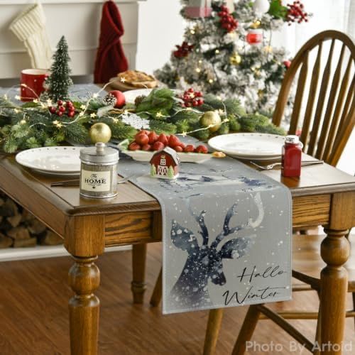 Bieżnik zimowy świąteczny 40x140cm renifer Boże narodzenie BI15