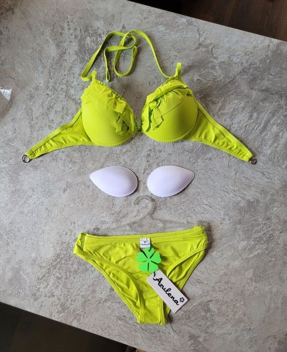 Azulena Candy bikini dwuczęściowe XL 42 falbanki na miseczkach