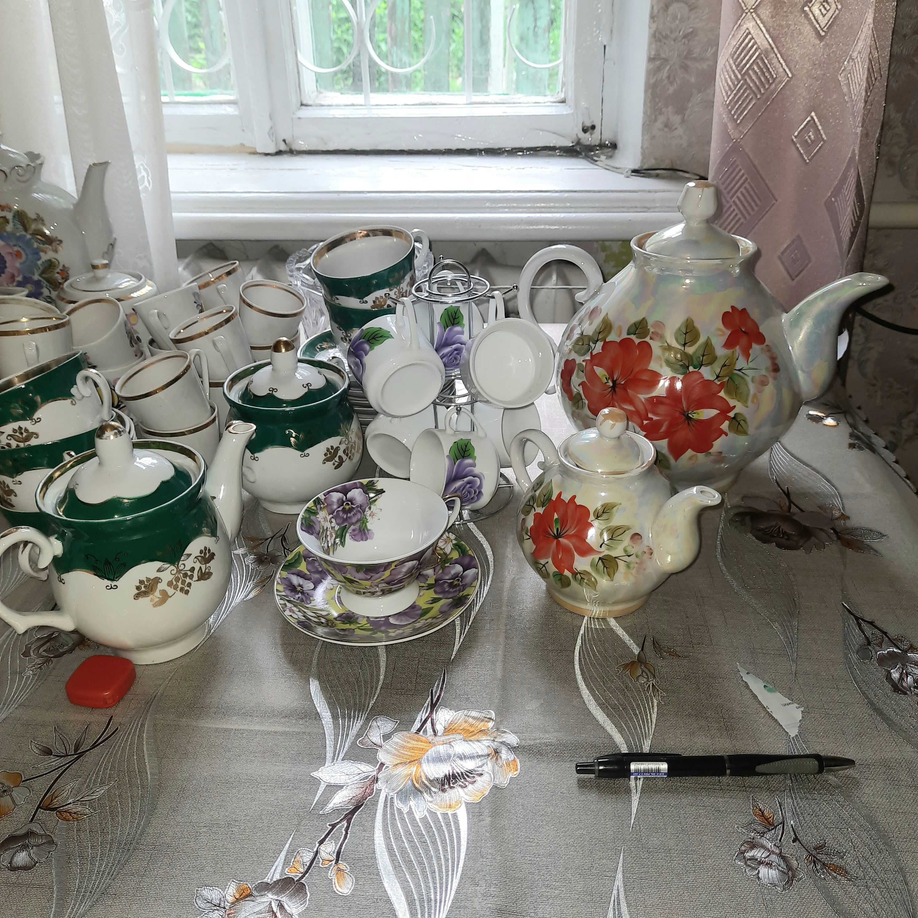 Кувшин и стаканы набор керамика винтаж