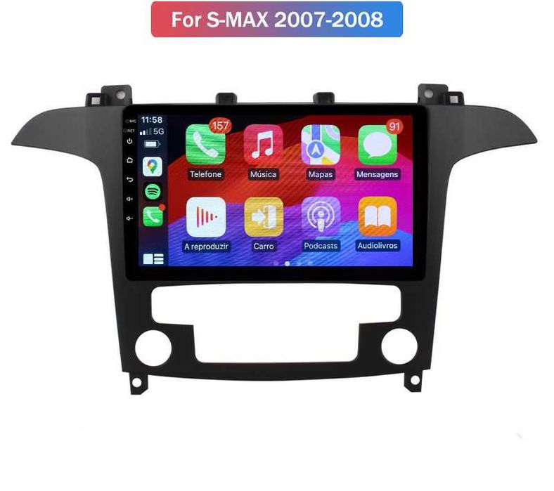 AutoRadio Para Ford S-max-Android 13 -32Gb-64Gb-Carplay Montagem