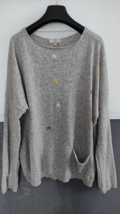 Cienki sweterek, wełna merinos, kaszmir, rozmiar XL, Benedetta B.