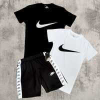 Набор 2 Футболка и шорты мужская Nike спортивный костюм Найк белый чер