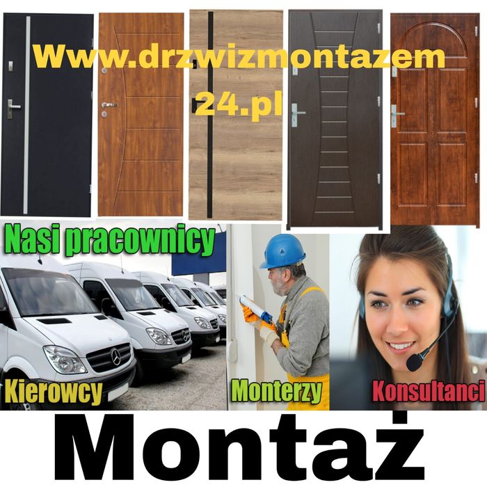Wyprzedaż 1690zł drzwi z montażem wejściowe do mieszkań do bloku Rybni