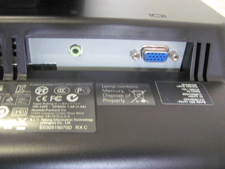 Monitor LCD 18,5" Compaq CQ1859S VGA Audio 1024X600PX TN