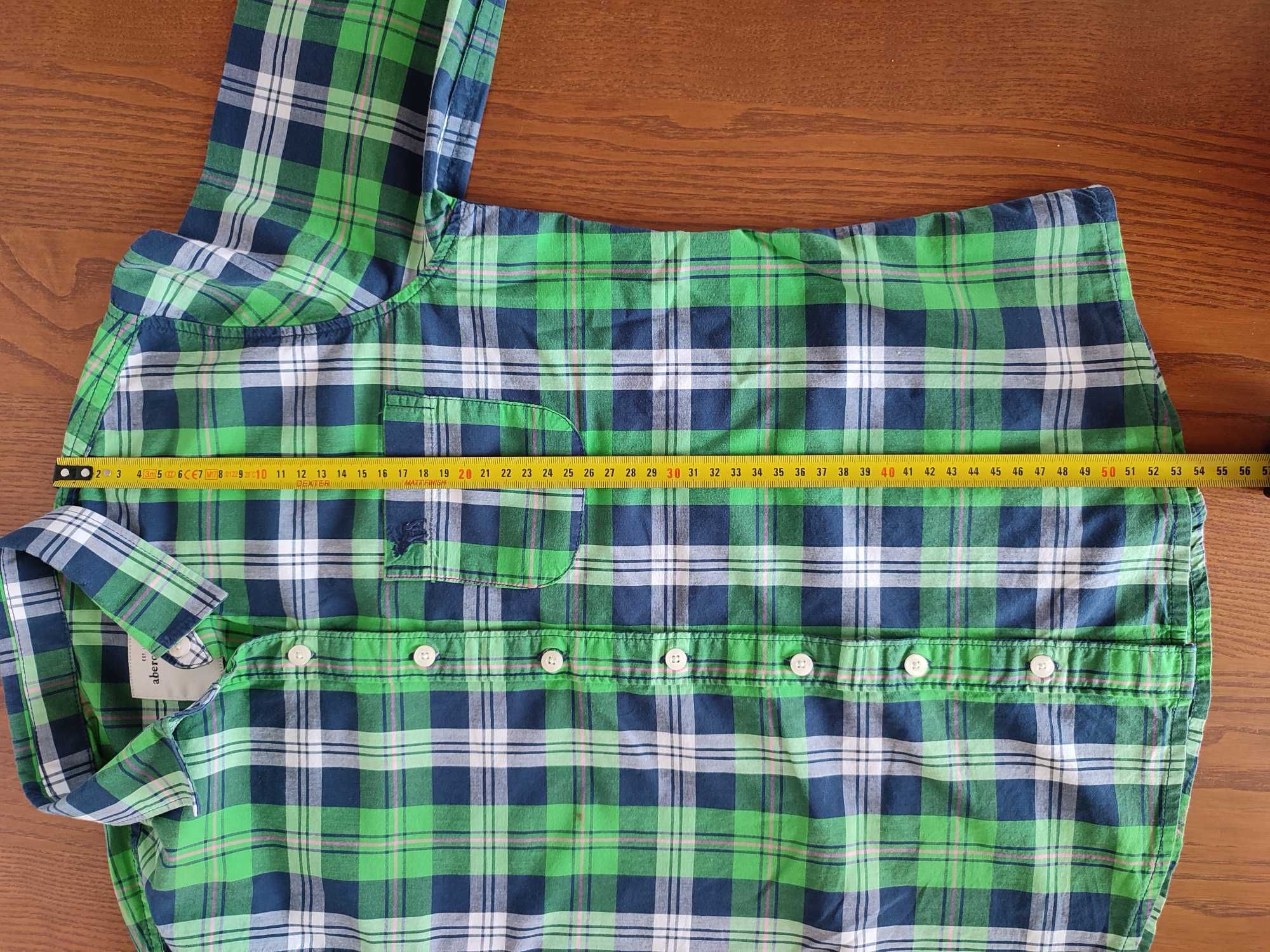 Koszula Abercrombie Kids rozmiar XL zielona w kratkę