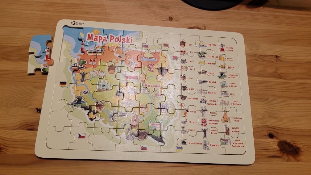 Puzzle drewniane Mapa Polski