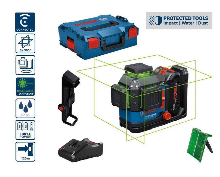 Bosch GLL 18V-120-33 CG Professional laser liniowy zielony 3x360 + 4AH