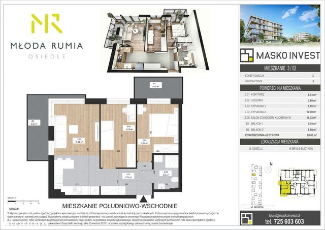 Młoda Rumia, 2 balkony 50 m2, odbiór 04.2025
