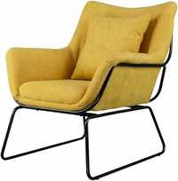 Fotel Selsey Tale Żółty Na Czarnej Podstawie, 68 x 75 x 80 cm