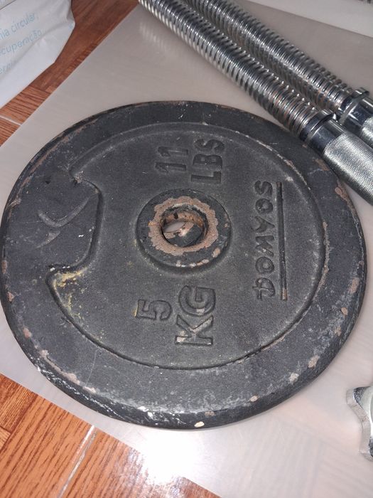 Discos e Barras de Musculação de Ferro