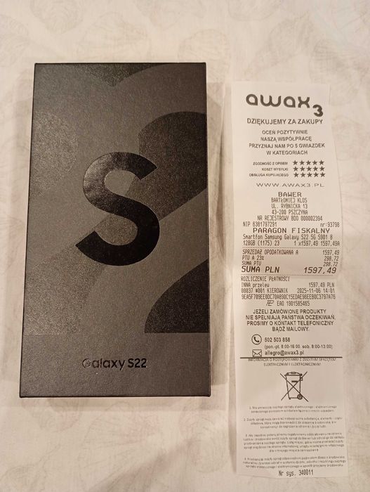 Telefon Samsung S22 5G Nowy, Paragon