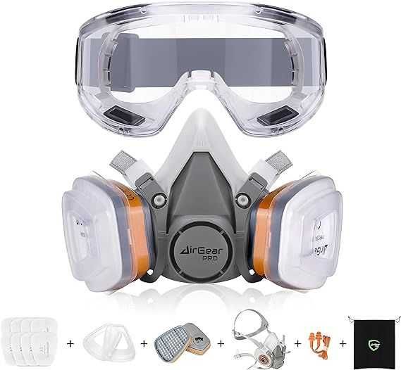 airgearpro g-500 maska oddechowa z filtrami a1P2 + okulary ochronne