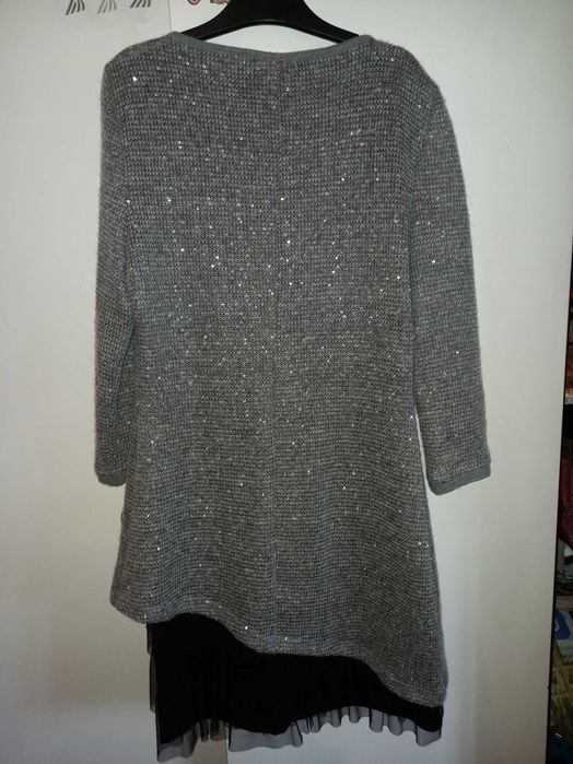 Vestido prateado e preto de cerimónia/festa - Rinascimento