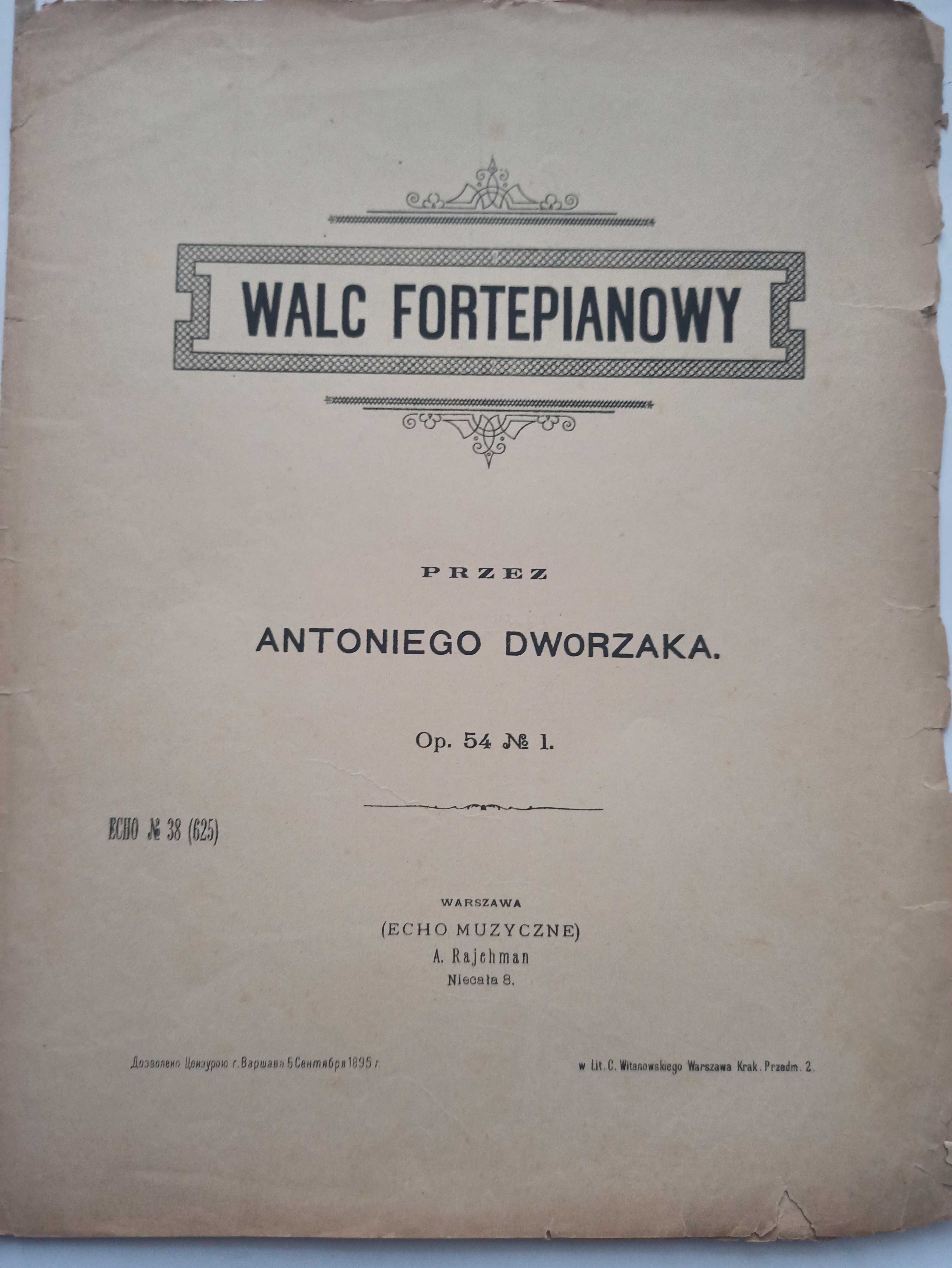 Antoni Dworzak, Walc fortepianowy